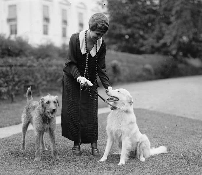 695px-Grace_Coolidge_with_dogs_crop
